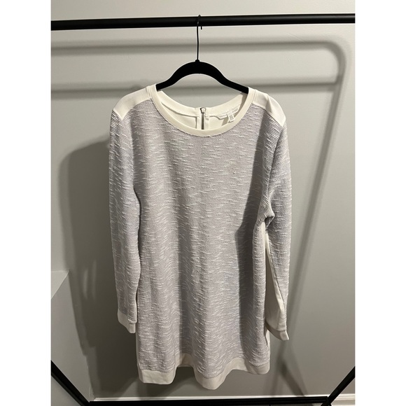 Victoria's Secret Tops - Victoria’s Secret Grey Sparkle and Cream Long Sleeve Tunic Top Dress Size XL